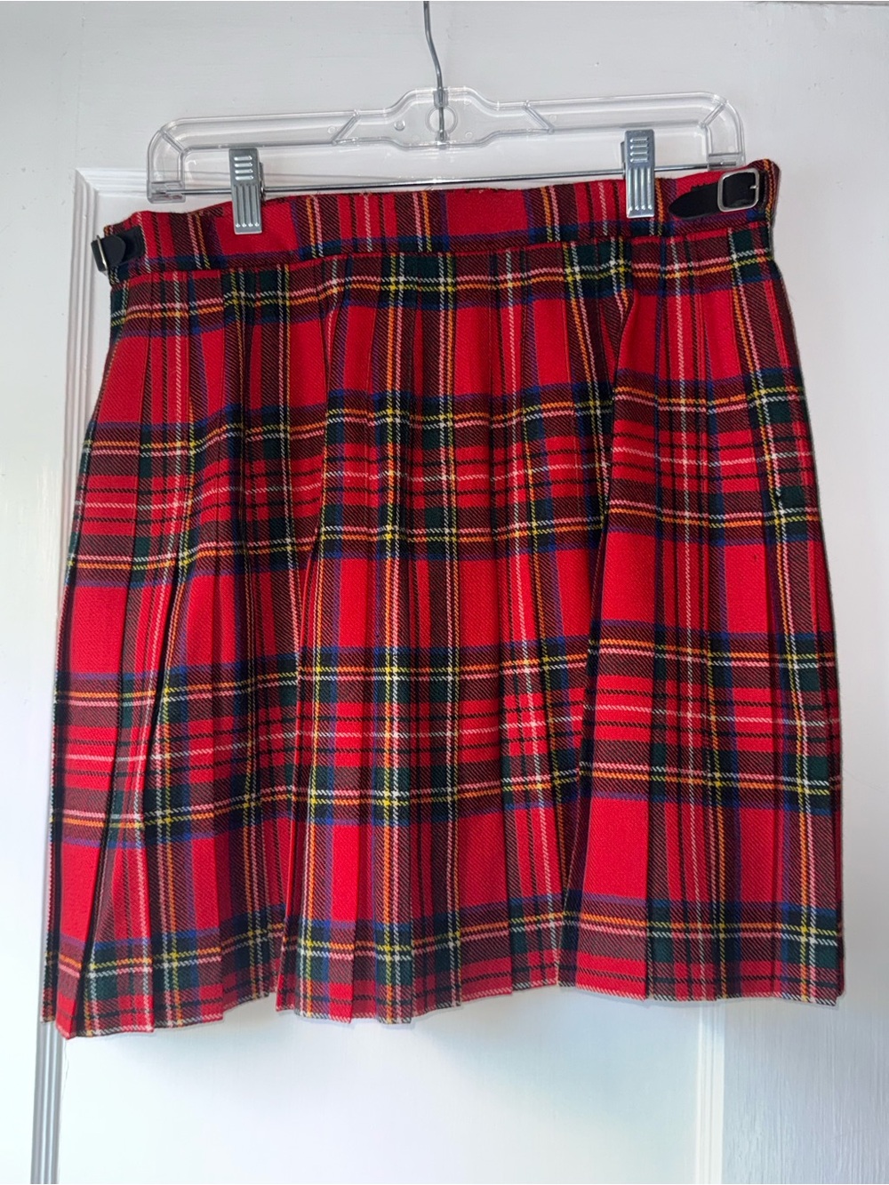 Highland Home Industries Classic Red Tartan Pleated Skirt